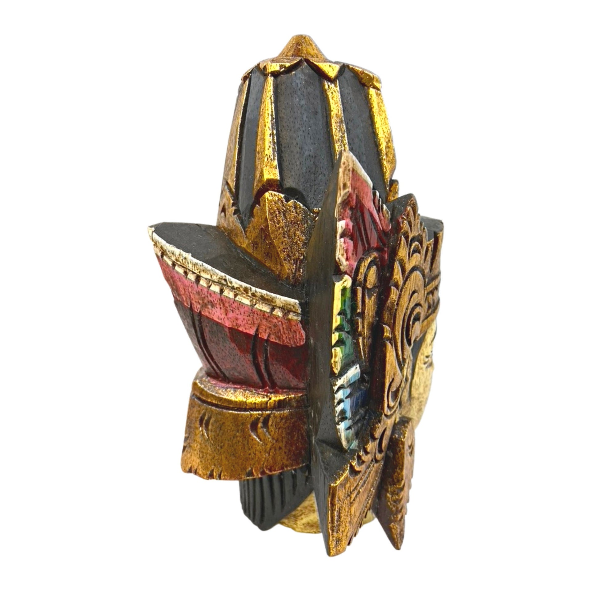 Lord Rama Bust Mask Ramayana Wall art hand carved wood Traditional Balinese Hindu Folk Art - Acadia World Traders