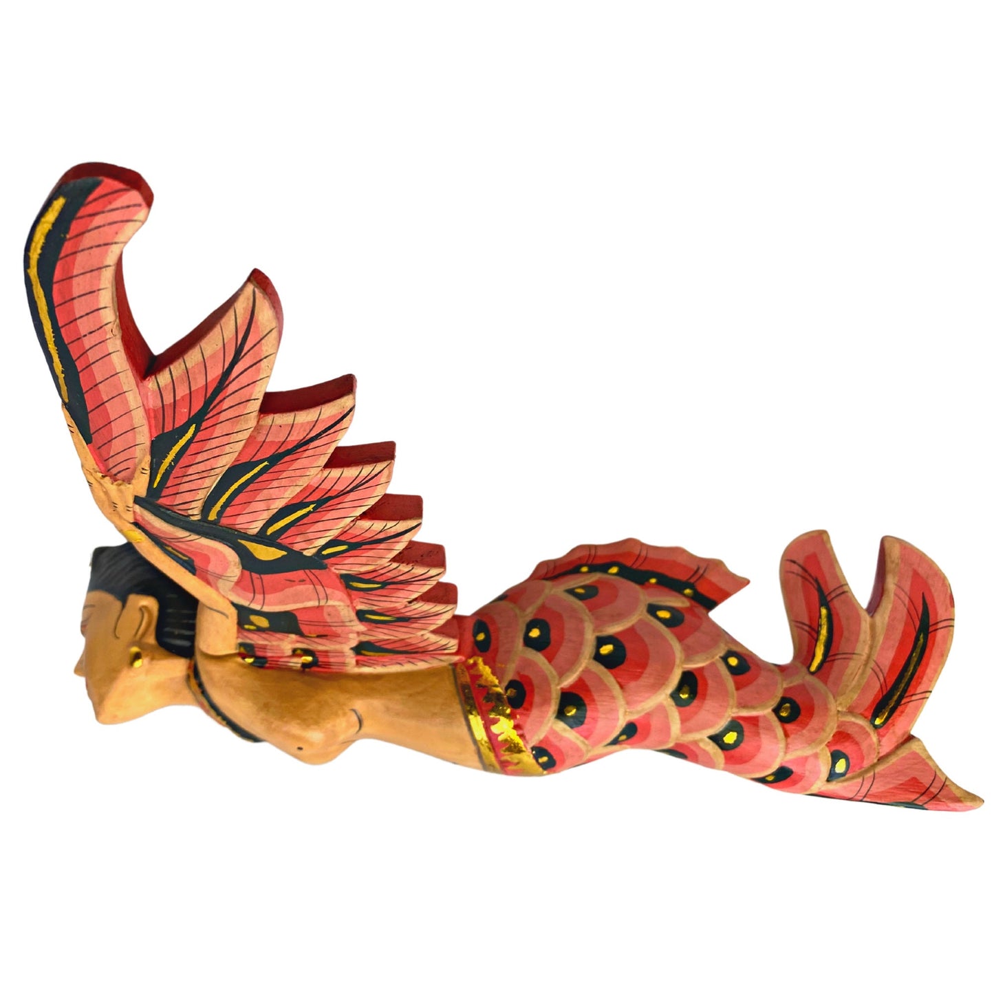 Hand Carved Balinese Flying Mermaid Goddess Spirit chaser Mobile: Bali Folk Art Wood Carving