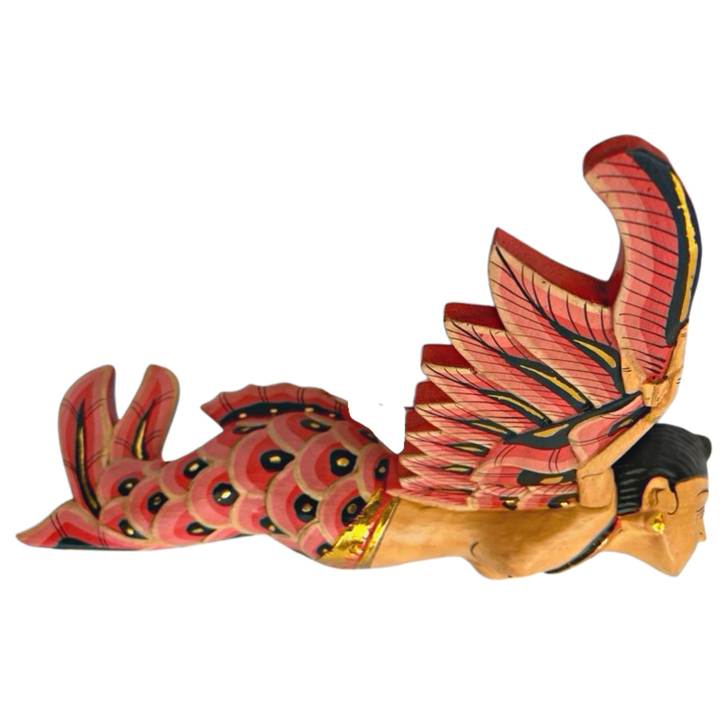 Hand Carved Balinese Flying Mermaid Goddess Spirit chaser Mobile: Bali Folk Art Wood Carving