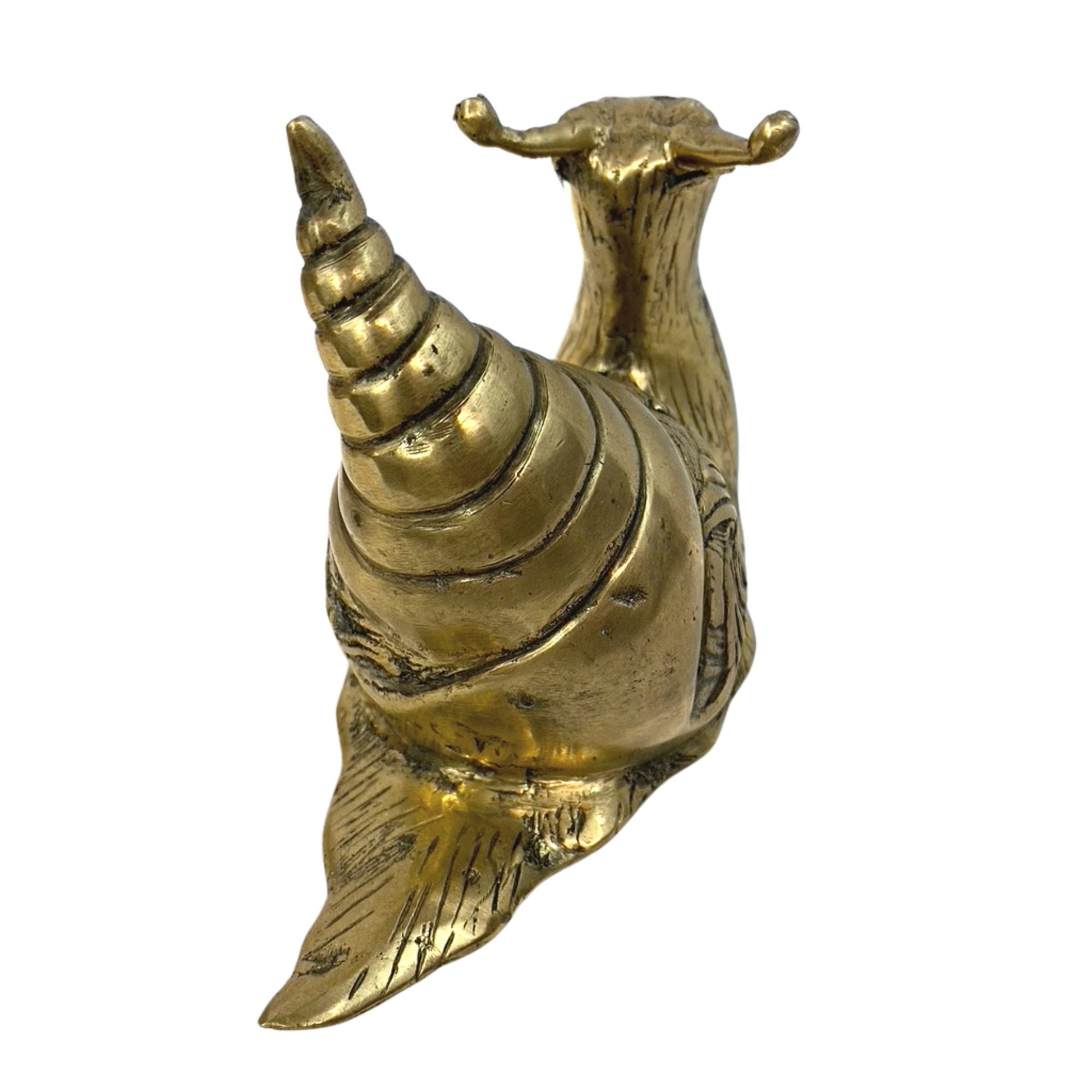 Garden Snail Spiral Shell Gastropoda Statue Sculpture handmade lost wax Cast Silvered Bronze Indonesian Bali art - Acadia World Traders