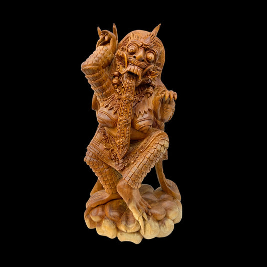 Balinese Rangda Sculpture Demon Queen Hand Carved Wood Manifestation Hindu Durga Goddess Statue Balinese Carving Art Bali folkart Folklore