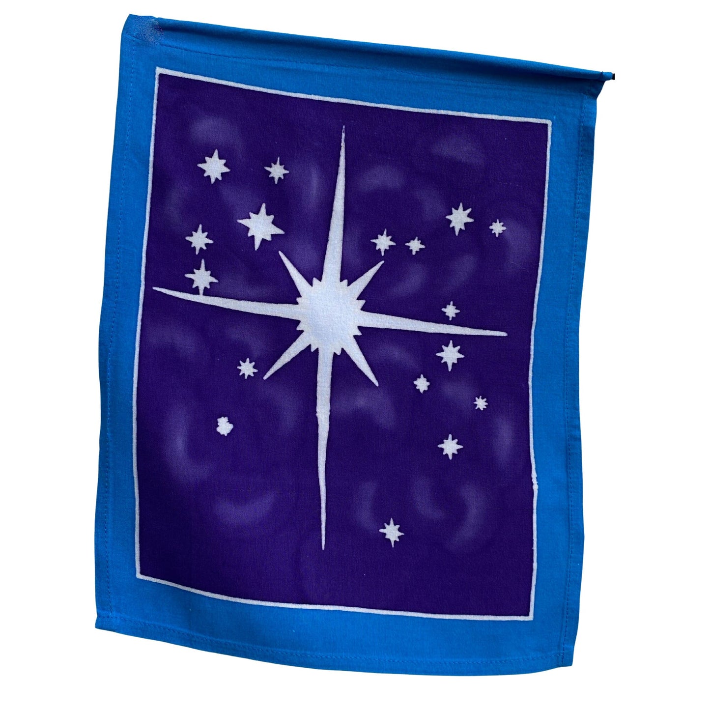 Handmade Balinese Batik Prayer Flag,  Celestial Cosmos Wall Hanging : Garden Decor