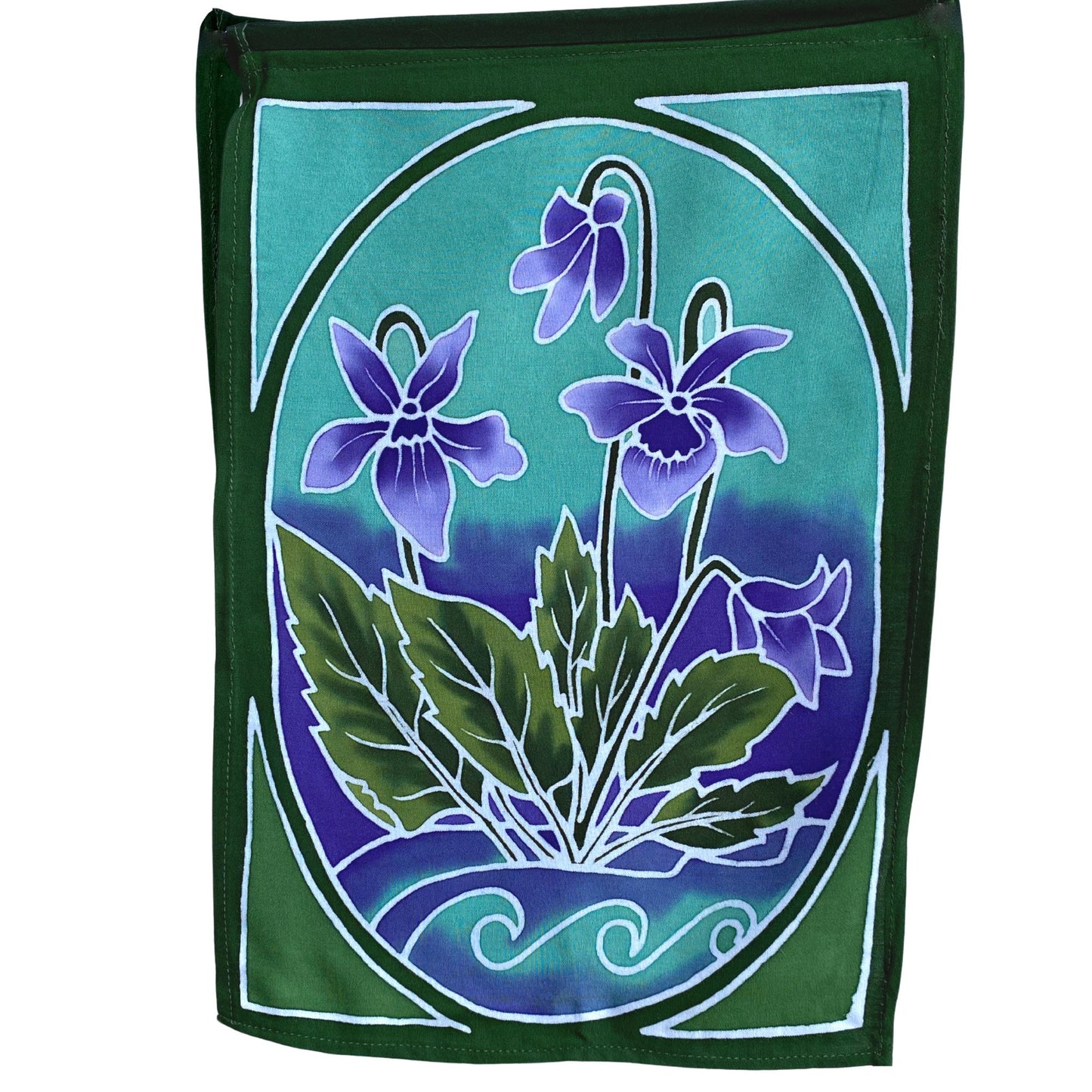 Prayer Flag Sacred Lotus Wall Hanging Banner Balinese Handmade Batik Boho Garden Art & Home  Decor