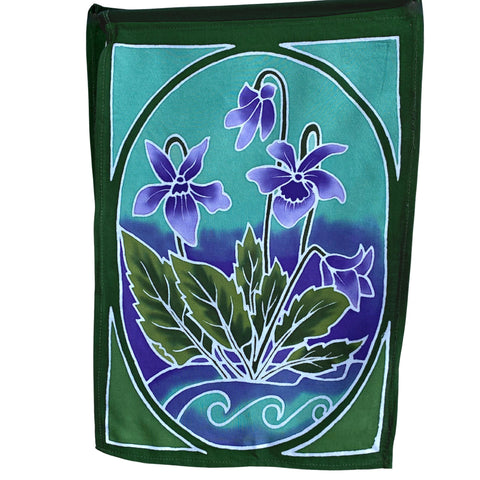 Prayer Flag Sacred Lotus Wall Hanging Banner Balinese Handmade Batik Boho Garden Art & Home  Decor