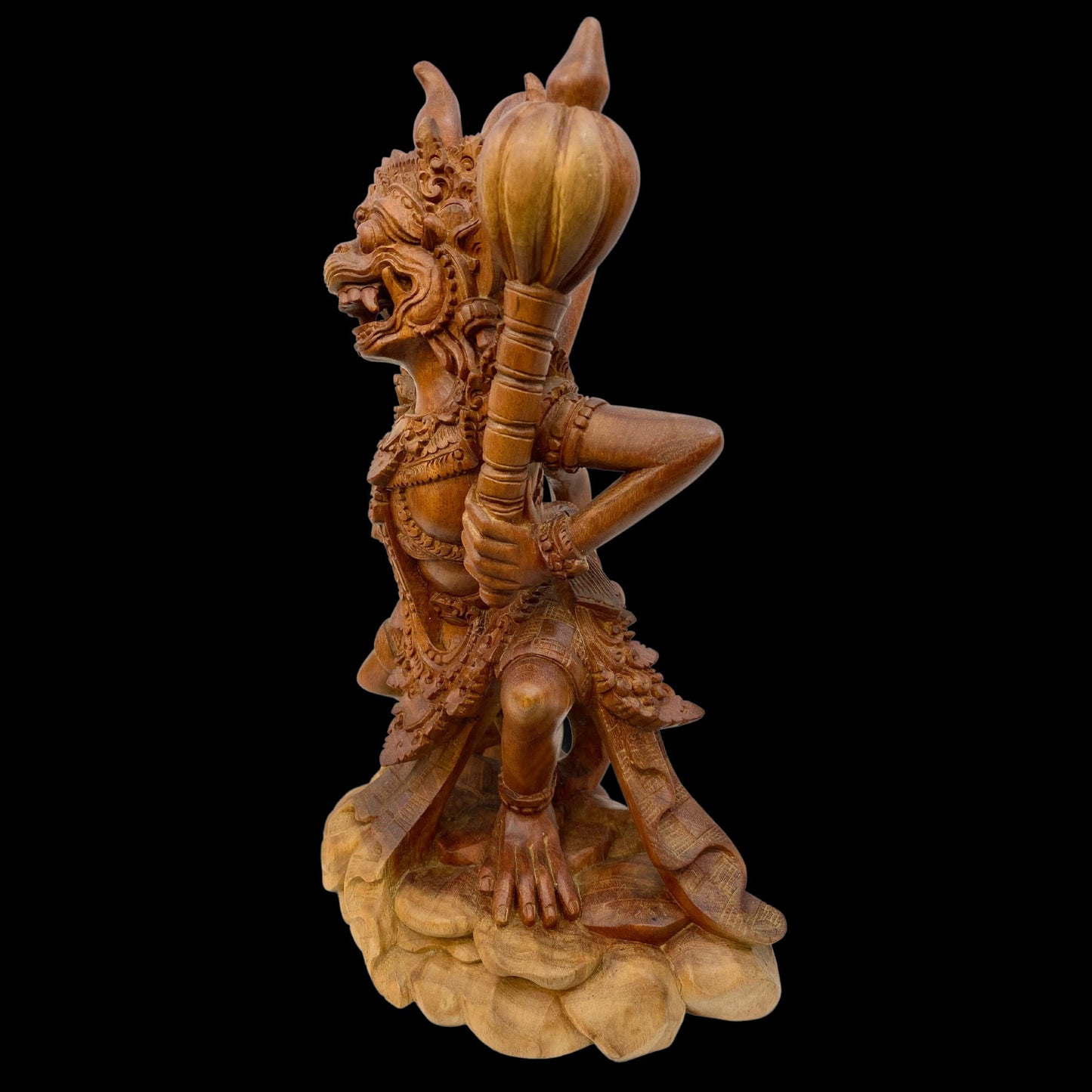 Hand Carved Wood Hanuman Monkey God Sculpture- Balinese Wood Carving, Hindu Art Statue
