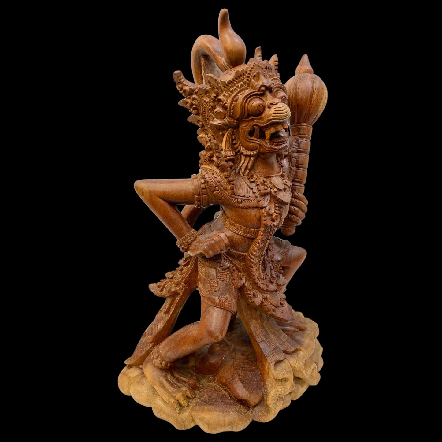 Hand Carved Wood Hanuman Monkey God Sculpture- Balinese Wood Carving, Hindu Art Statue