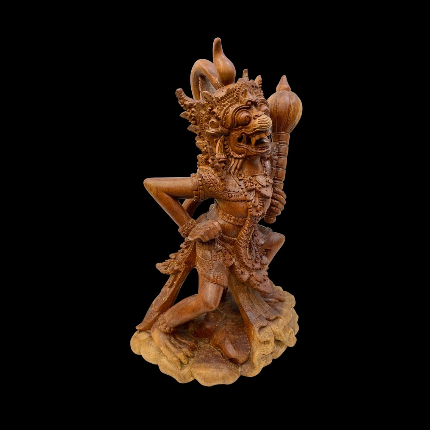 Hand Carved Wood Hanuman Monkey God Sculpture- Balinese Wood Carving, Hindu Art Statue