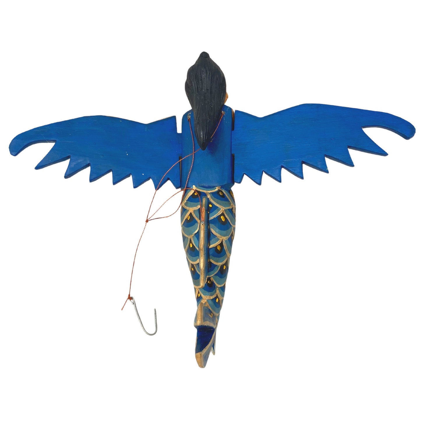 Carved,Flying Mermaid Goddess Spiritchaser Mobile: Balinese Folk Art Wood Carving, Crib Guardian