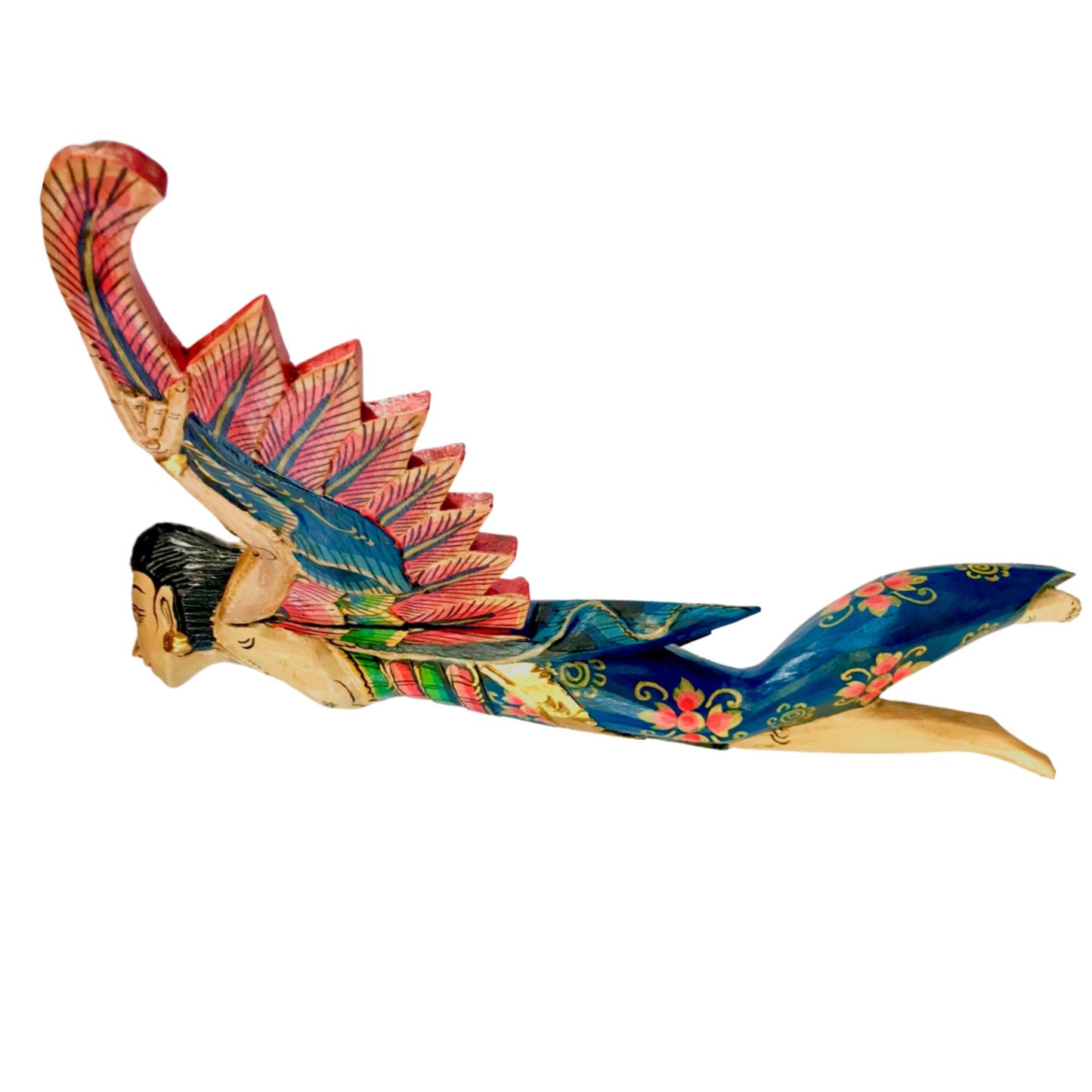 Winged Dewi Sri Spiritchaser Mobile: Balinese Hand Carved Wood Fertility Goddess