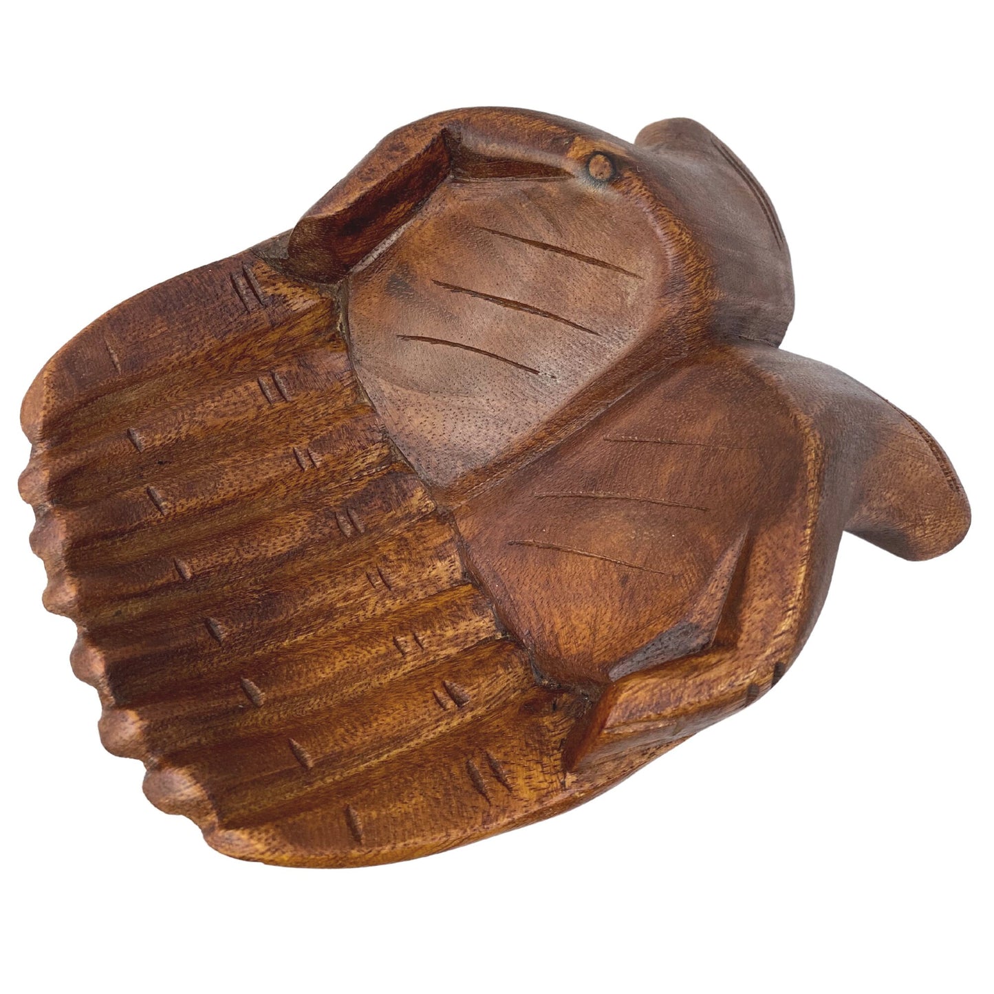Buddha Mudra Hands Bowl: Hand Carved Wood Jewelry Dish, Bali Art