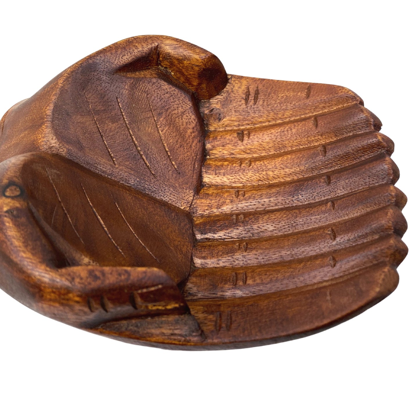 Buddha Mudra Hands Bowl: Hand Carved Wood Jewelry Dish, Bali Art