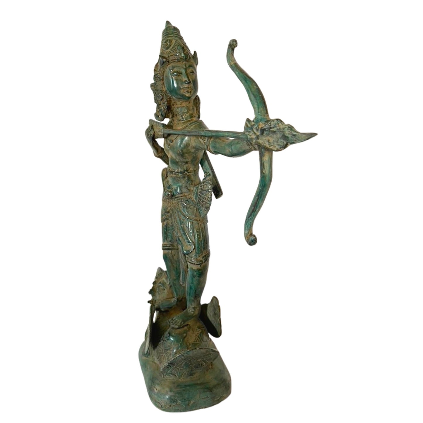 Vintage Bronze Lord Rama with Bow Sculpture Upon Garuda, Incarnation of Vishnu Balinese Hindu art Lost Wax sculpture