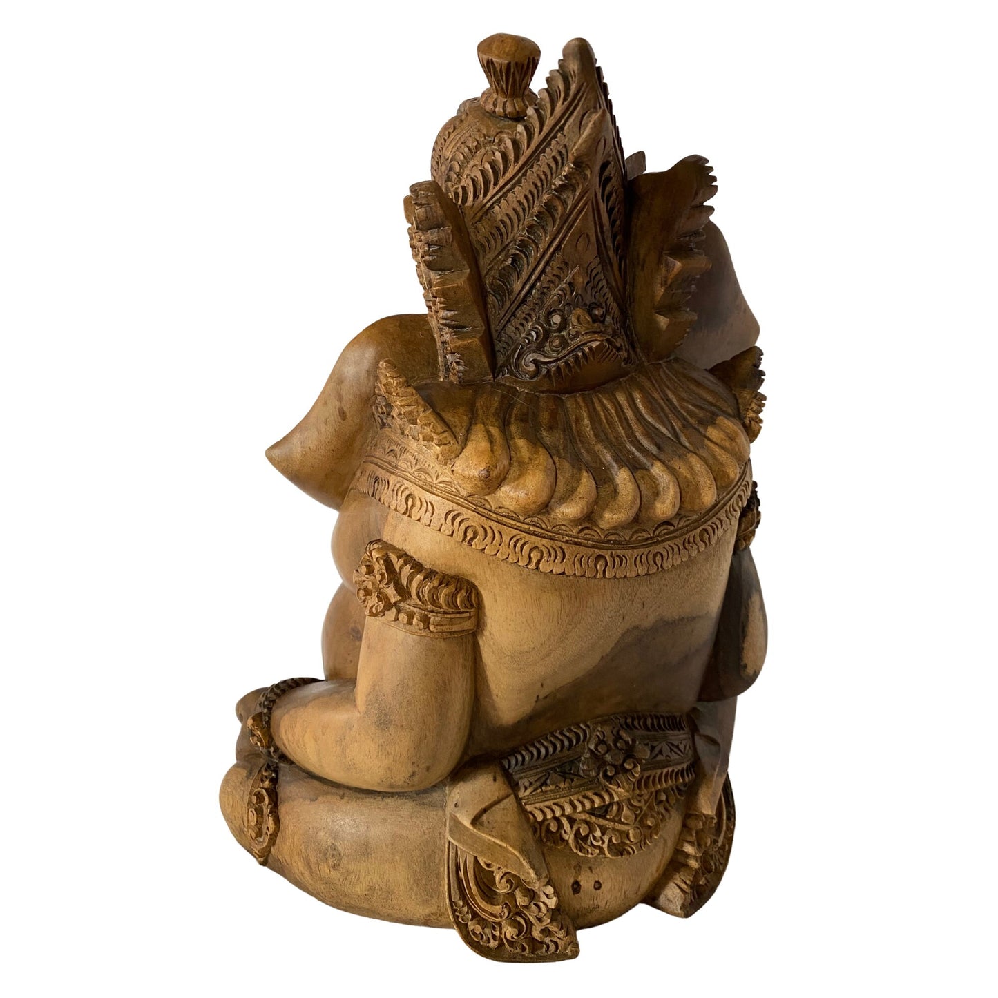 Hand Carved Ganesha Statue: Balinese Wood Sculpture, Remover of Obstacles, Hindu Art