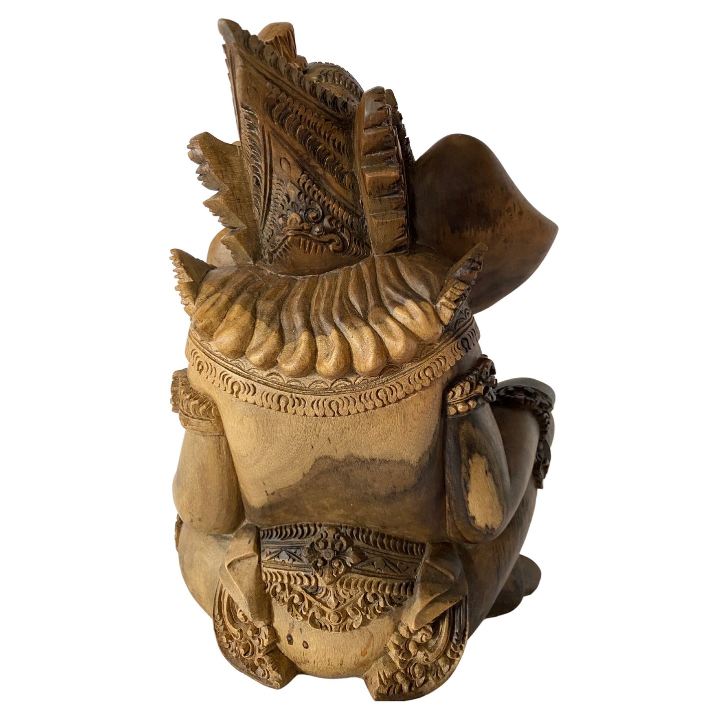 Hand Carved Ganesha Statue: Balinese Wood Sculpture, Remover of Obstacles, Hindu Art