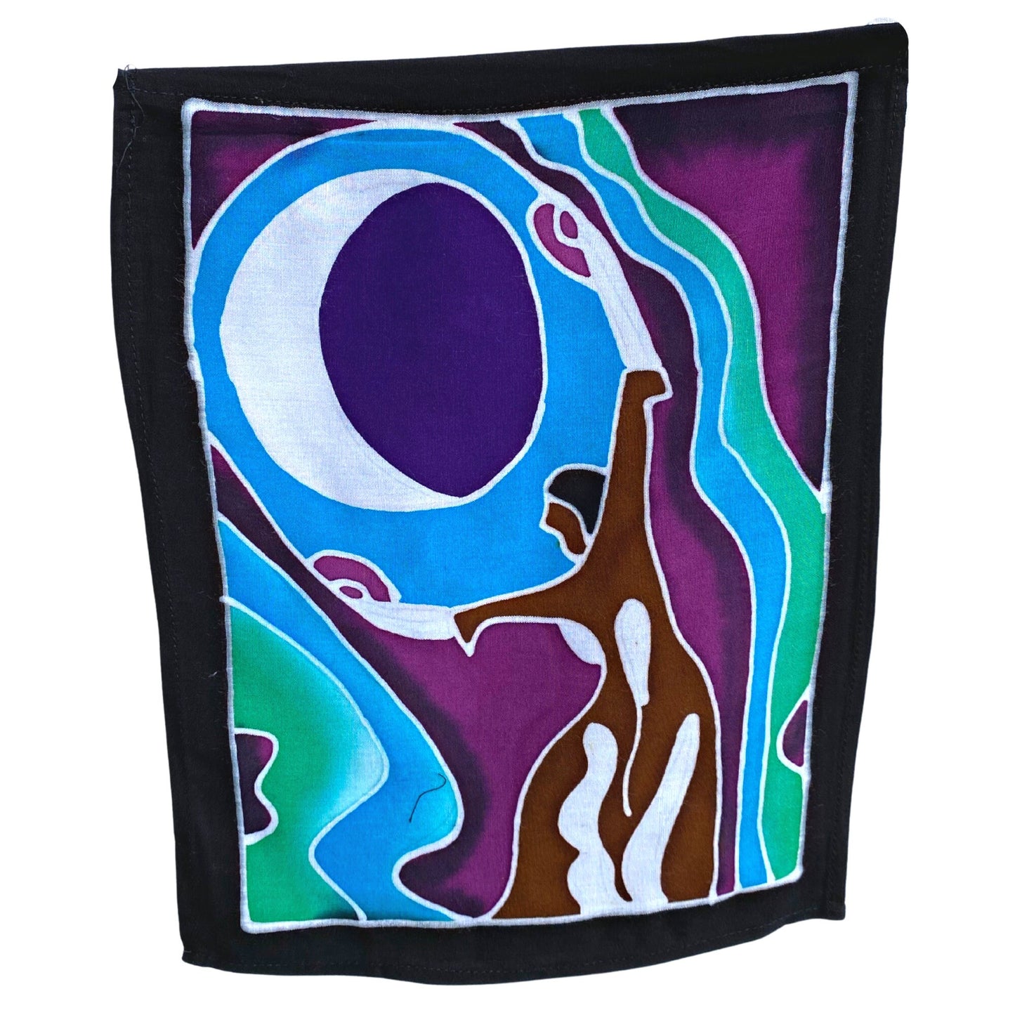 Balinese Batik Prayer Flag, Moon Goddess, Divine feminine Wall Hanging, Garden Decor