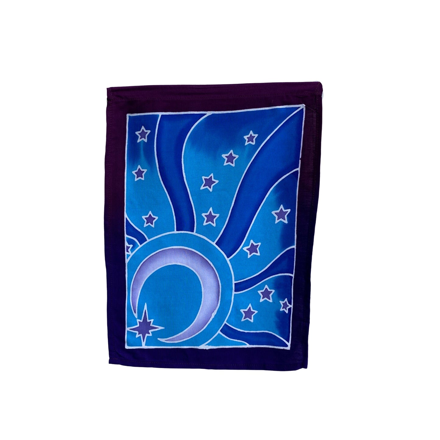 Handmade Balinese Batik Prayer Flag,  Celestial Cosmos Wall Hanging : Garden Decor