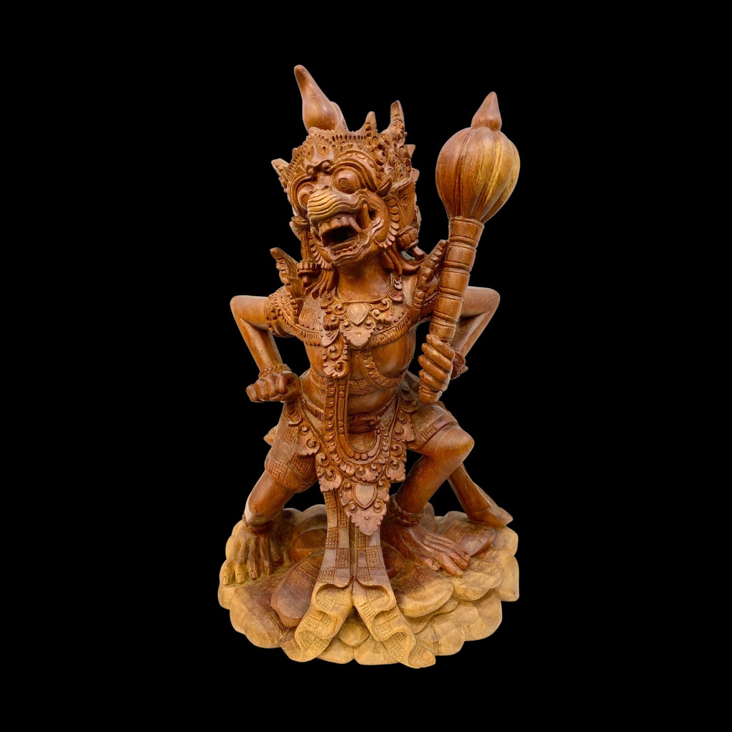 Hand Carved Wood Hanuman Monkey God Sculpture- Balinese Wood Carving, Hindu Art Statue