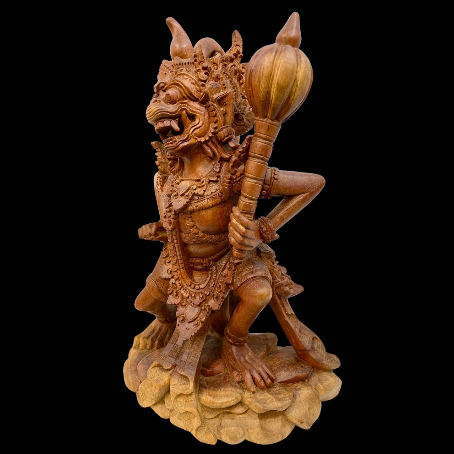 Hand Carved Wood Hanuman Monkey God Sculpture- Balinese Wood Carving, Hindu Art Statue