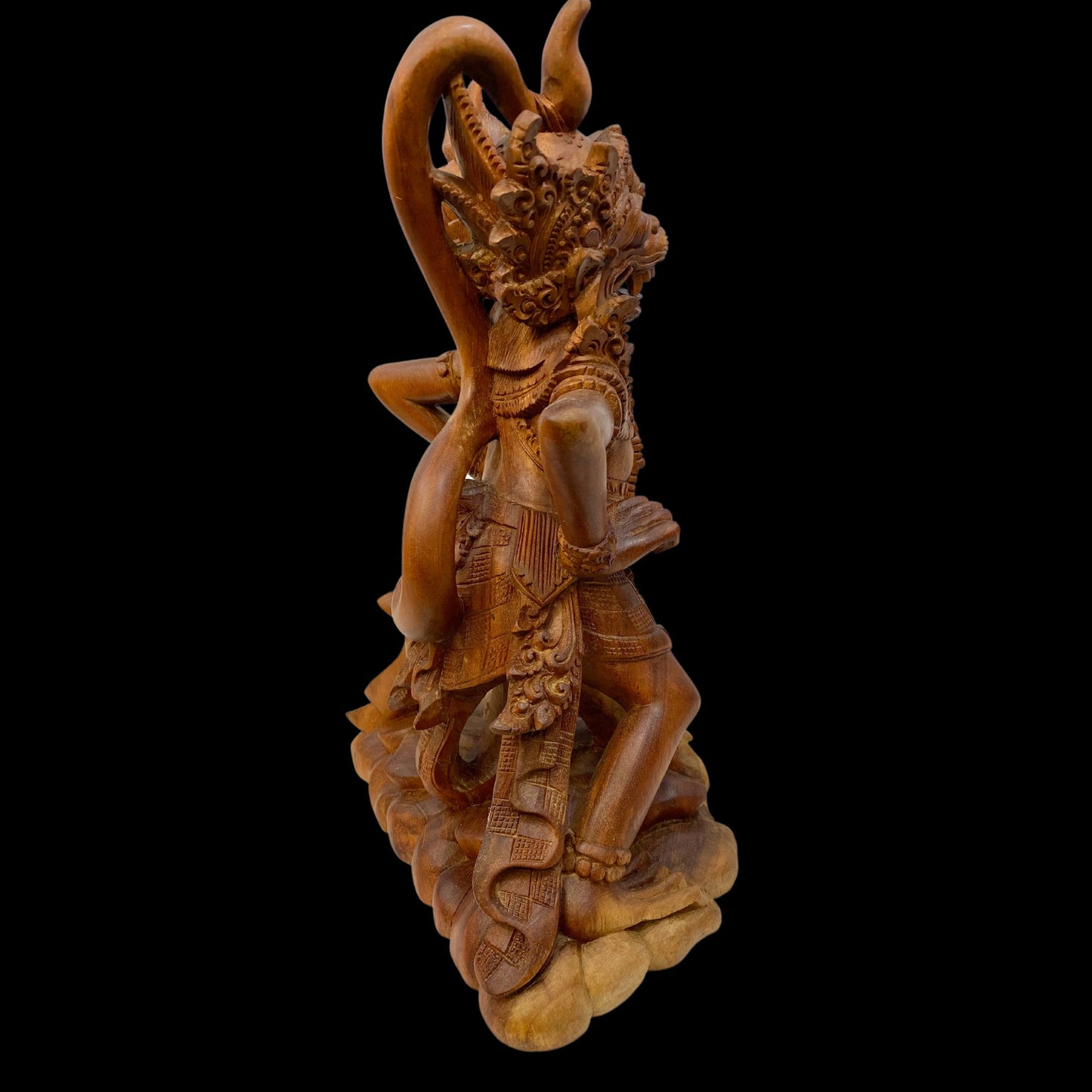 Hand Carved Wood Hanuman Monkey God Sculpture- Balinese Wood Carving, Hindu Art Statue
