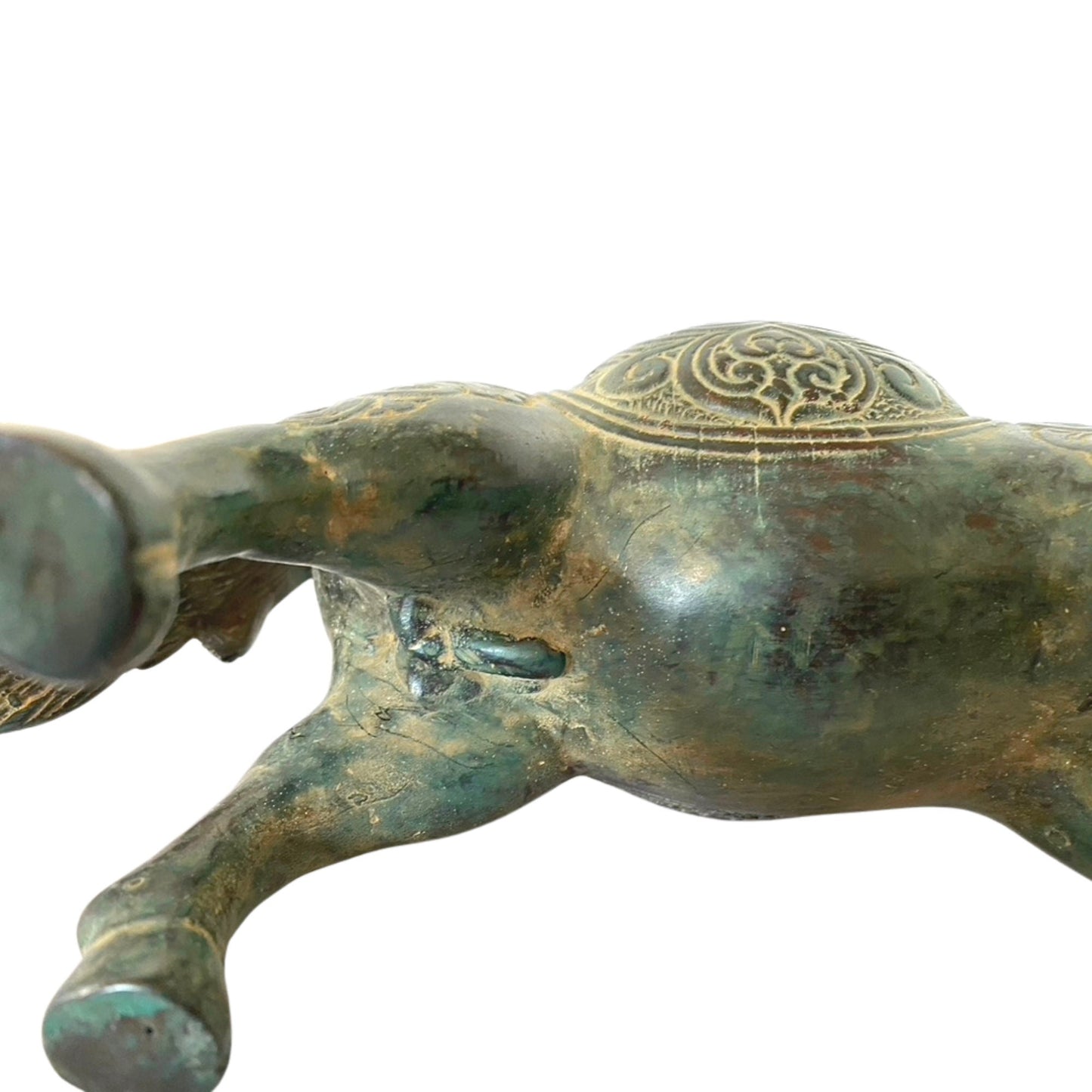 Tribal Horse Betel Nut Lime Medicine Container stash Box Vintage Sumatran Verdigris Patina Bronze Indonesian Folk Art
