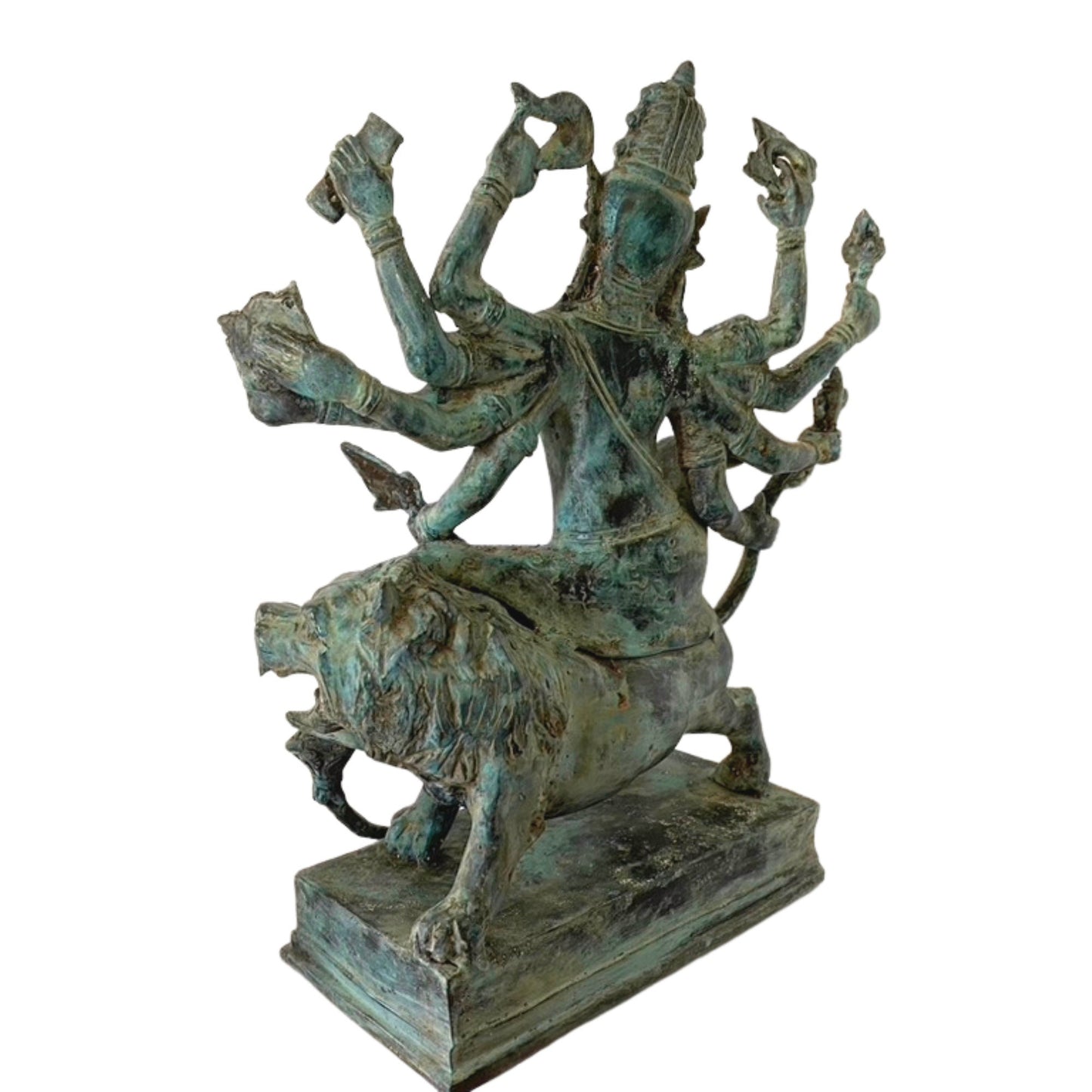 Bronze Devi Durga Sculpture: Balinese Hindu Lost Wax Cast Mother Goddess Statue, Shakti Energy