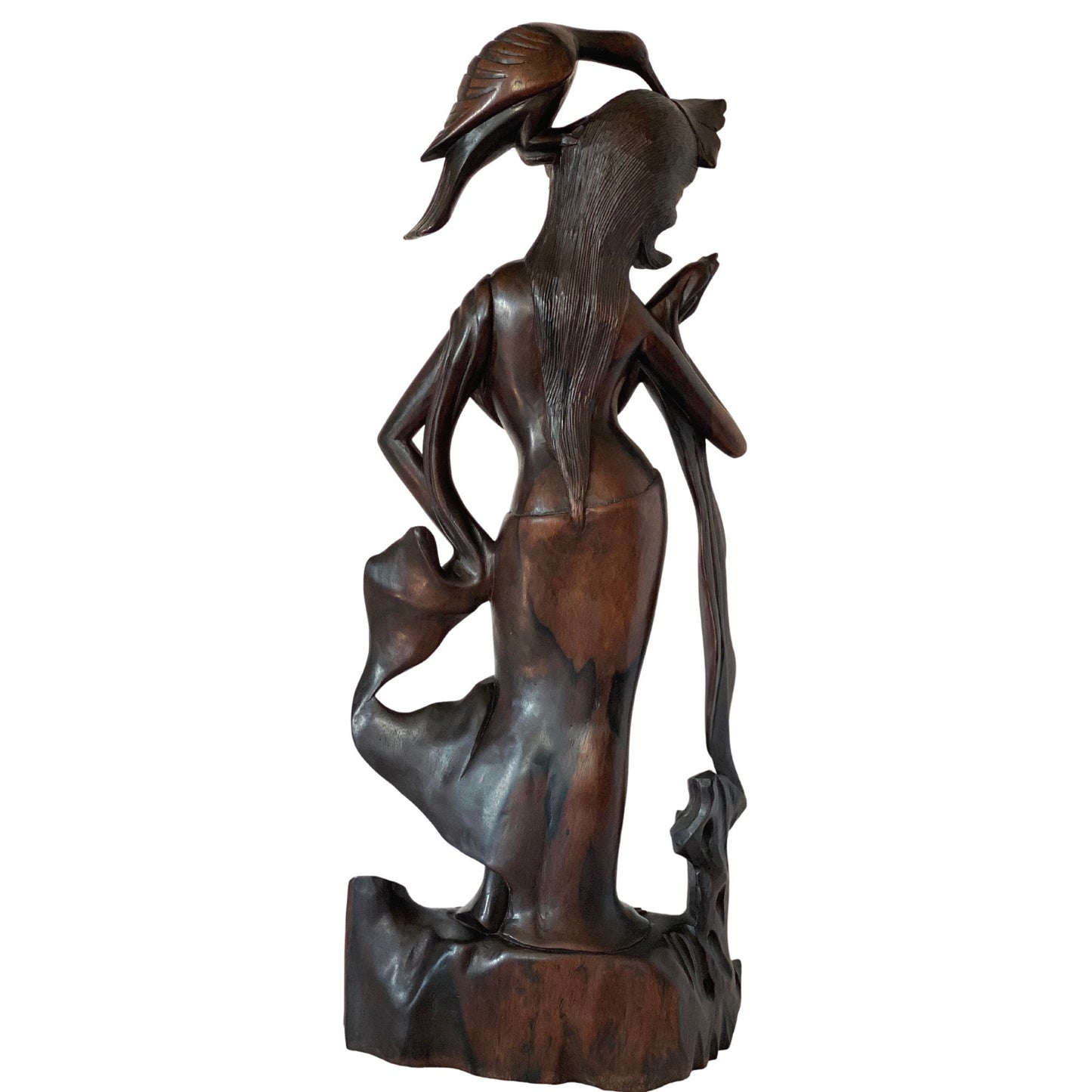 Balinese Dewi Sri Bawang Sono Wood Carving Sculpture : Vintage Goddess Bali Art Statue