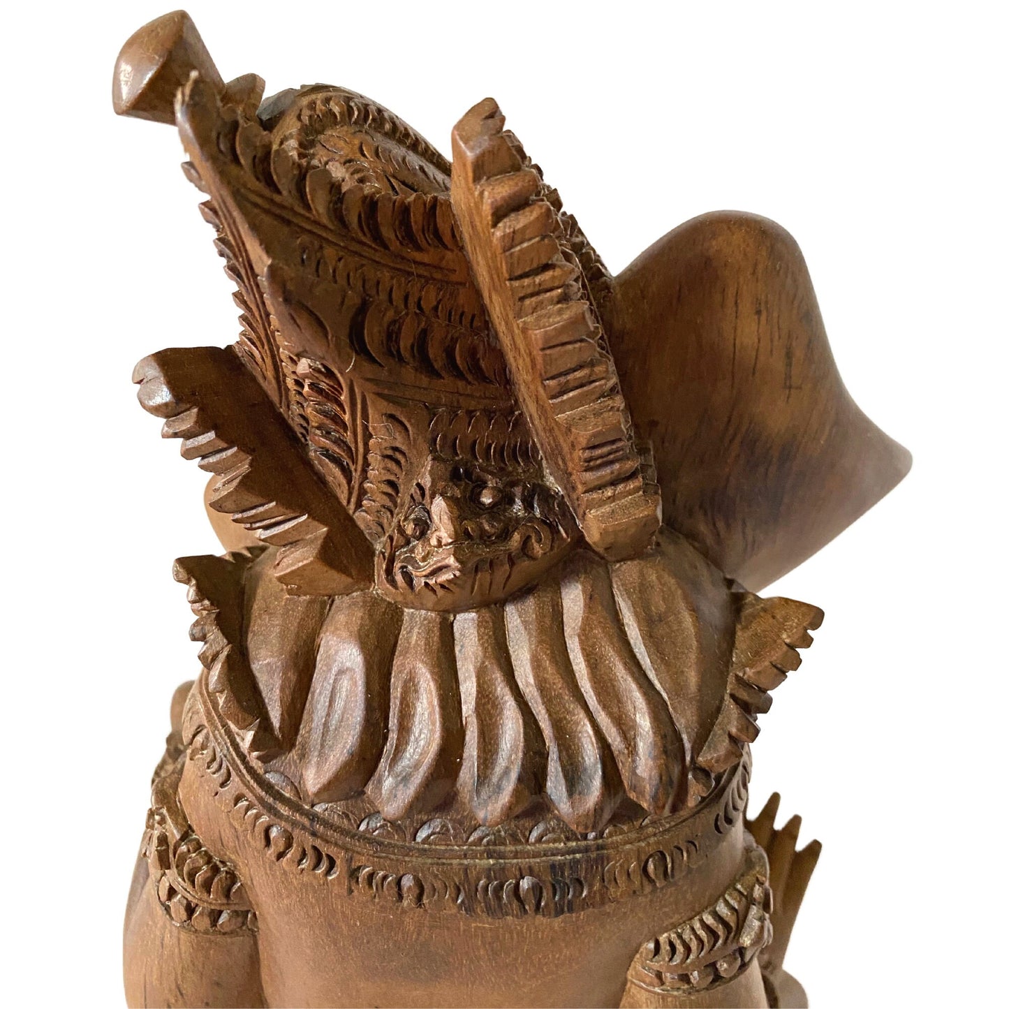 Ganapati Ganesha Statue Remover of Obstacles Elephant God Hand Carved Abstract Wood Carving Sculpture Balinese Mas Ubud Bali Hindu Art