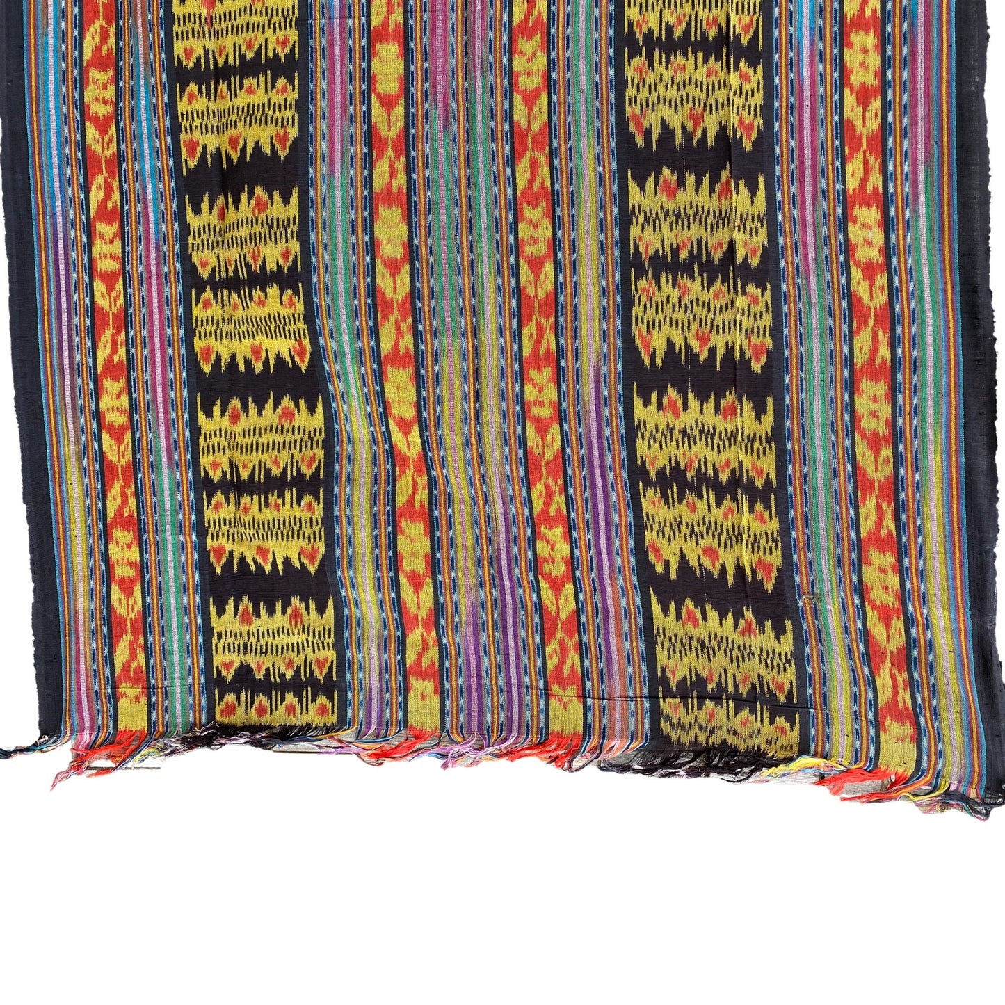 Handwoven Indonesian Ikat Cotton Throw: Hand Loomed  Ethnic Cloth Wall Hanging (45x90 inches)