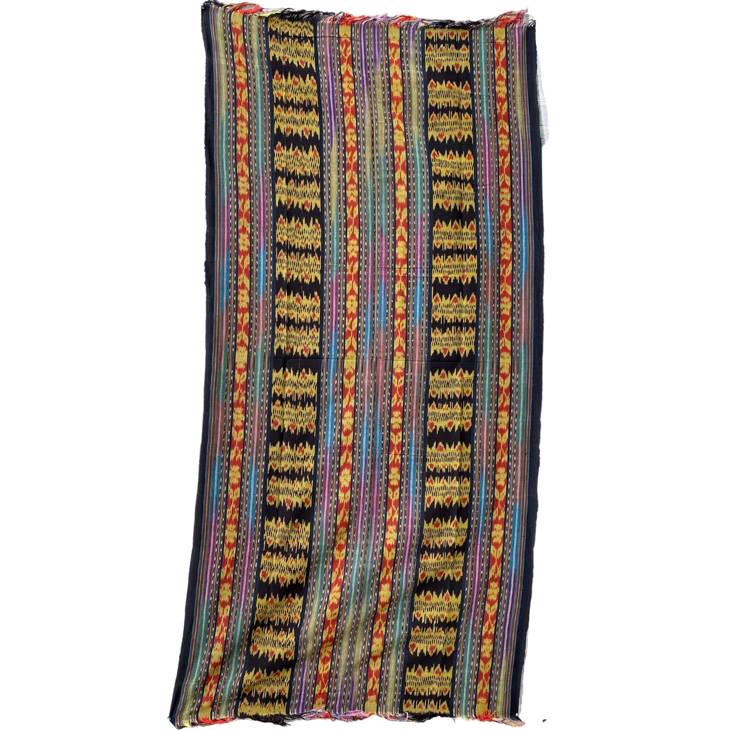 Handwoven Indonesian Ikat Cotton Throw: Hand Loomed  Ethnic Cloth Wall Hanging (45x90 inches)
