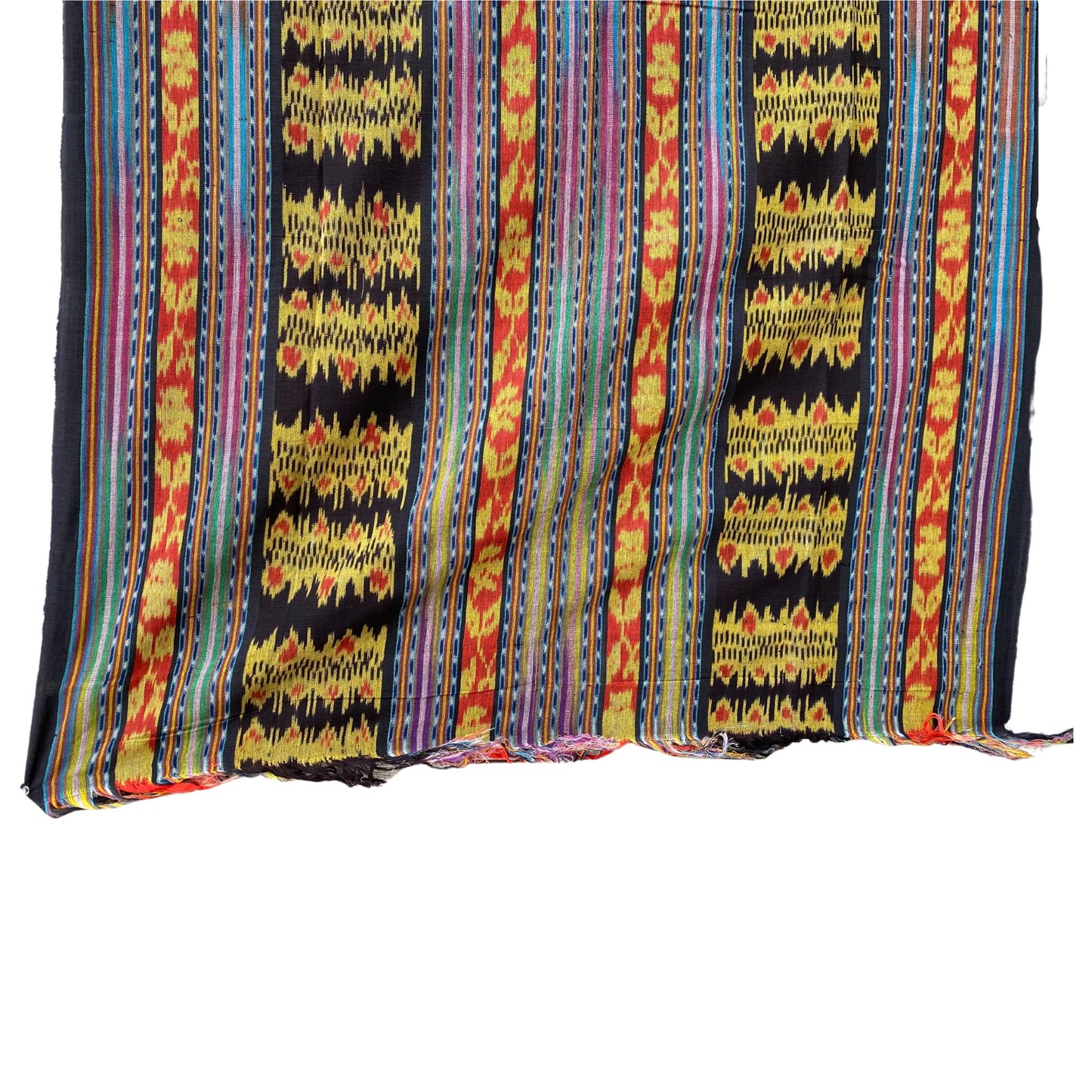 Handwoven Indonesian Ikat Cotton Throw: Hand Loomed  Ethnic Cloth Wall Hanging (45x90 inches)