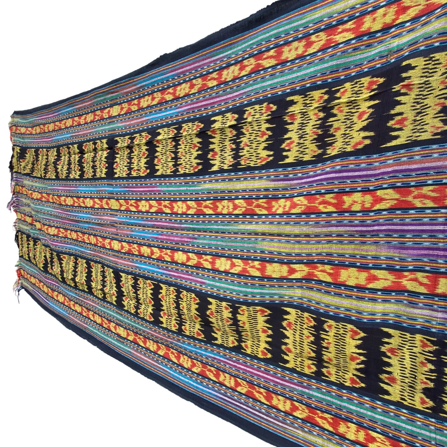 Handwoven Indonesian Ikat Cotton Throw: Hand Loomed  Ethnic Cloth Wall Hanging (45x90 inches)