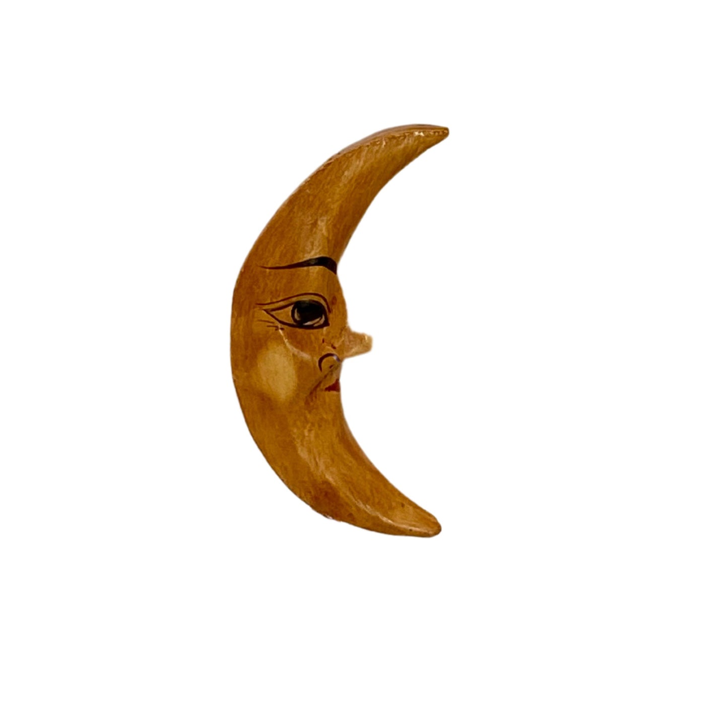 Lady in the Moon Hanging Mobile Moon Stars Sun Hand Carved Painted Wood Carving Celestial Bali Folk Art Dewi Ratih Moon Goddess Blue