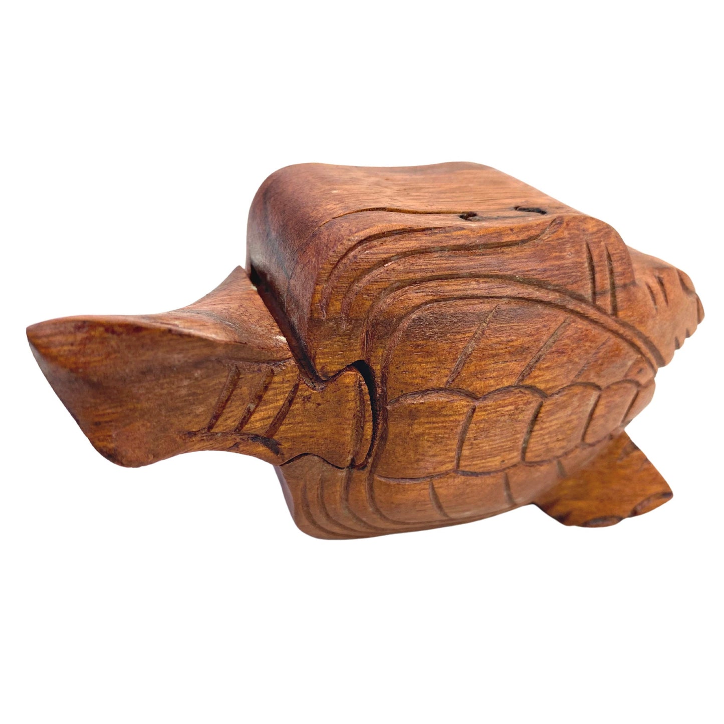 Sea Turtle Secret Puzzle stash Box Trinket Box Jewelry Gift Box Hand Carved Wood Marine Life
