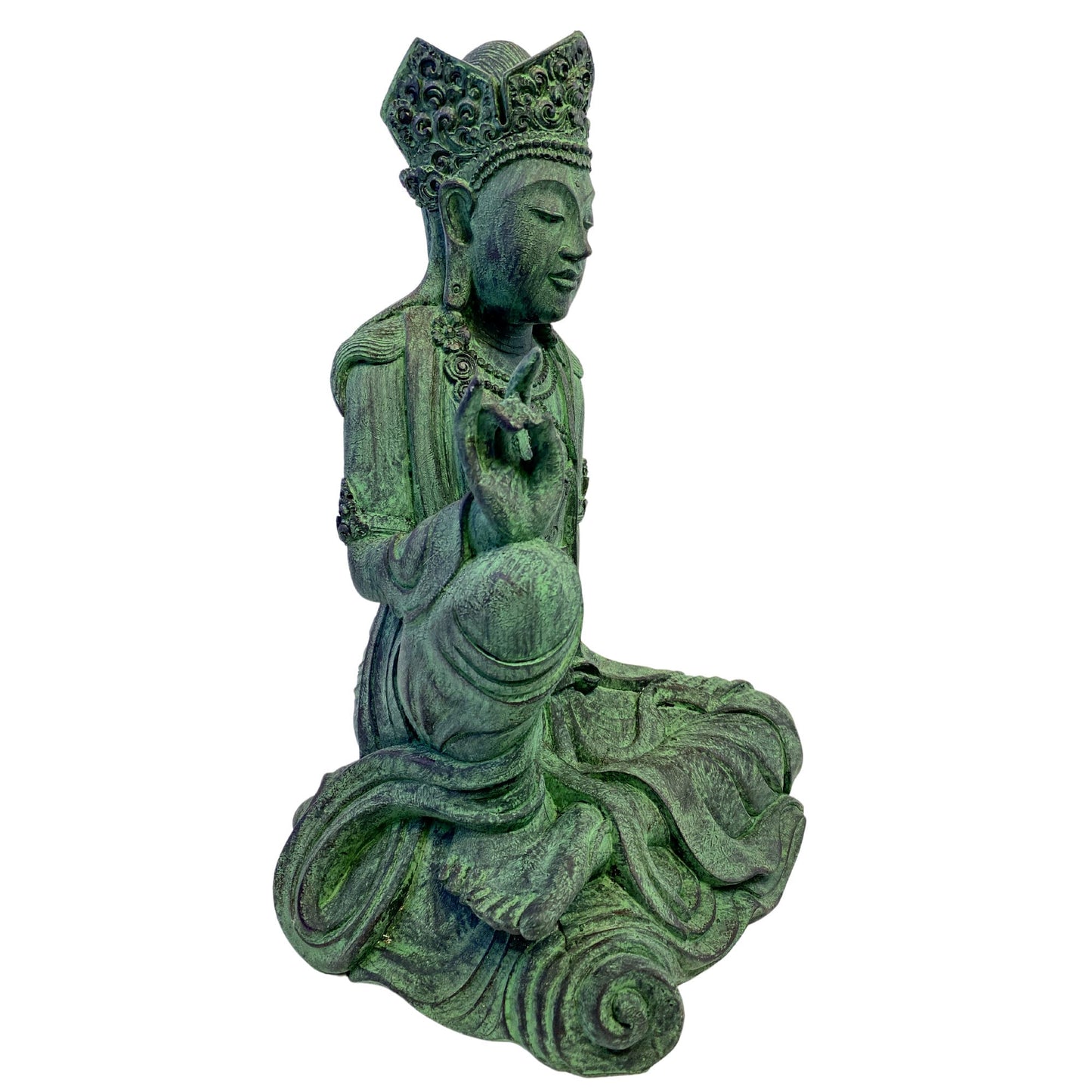 Guan Yin Garden Statue, Goddess of Compassion, Hand Cast Volcanic Sand Resin, Balinese Art