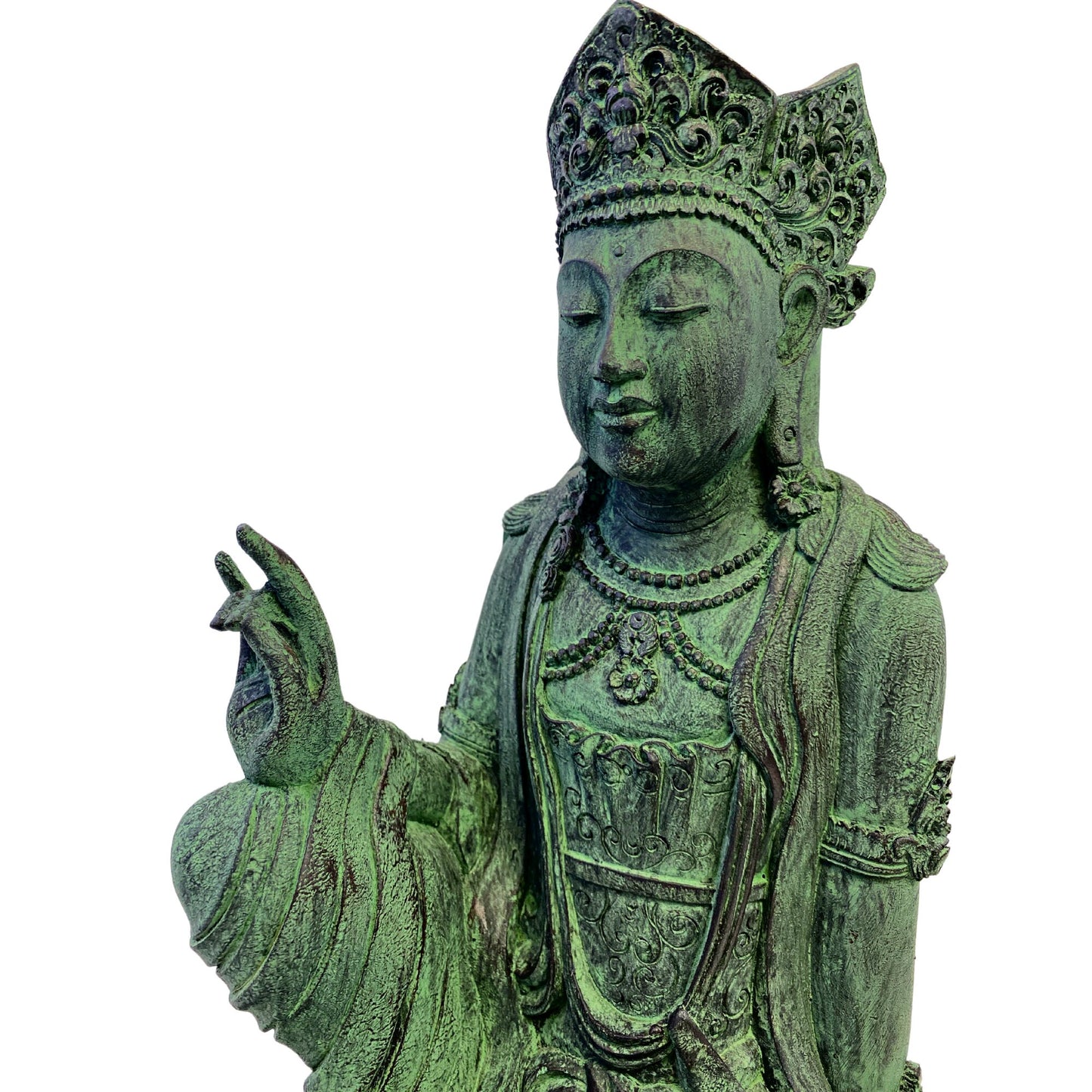 Bodhisattva Guan Yin Guanyin Goddess of Compassion, Garden Statue cast stone resin volcanic sand, Sculpture handmade Buddhist Garden art - Acadia World Traders