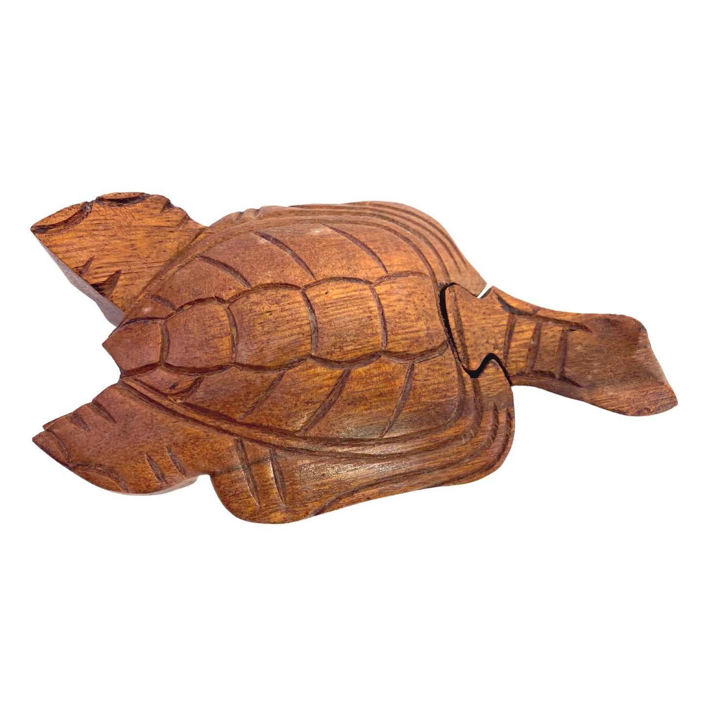 Sea Turtle Secret Puzzle stash Box Trinket Box Jewelry Gift Box Hand Carved Wood Marine Life