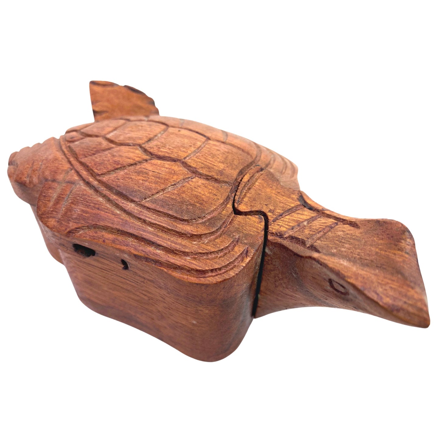Sea Turtle Secret Puzzle stash Box Trinket Box Jewelry Gift Box Hand Carved Wood Marine Life