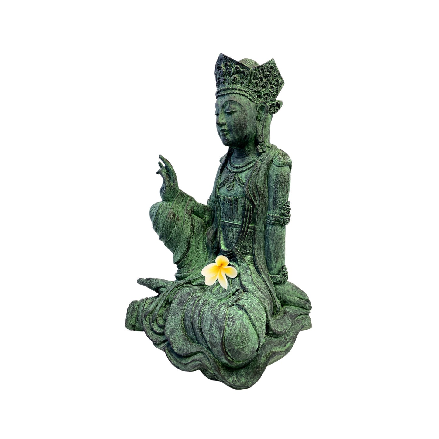 Guan Yin Garden Statue, Goddess of Compassion, Hand Cast Volcanic Sand Resin, Balinese Art