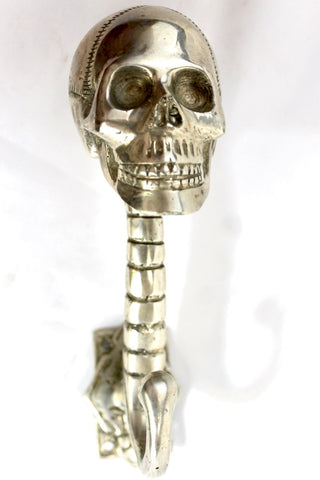 Gothic Skull Skeleton Bones Wall Coat Hook Handmade Bronze Cast Balinese Art