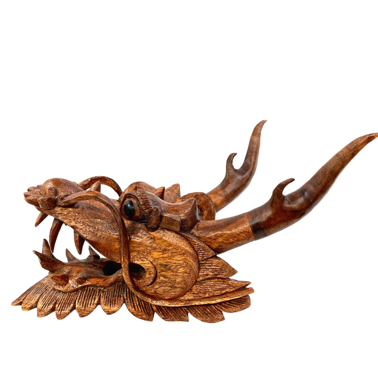 Horned Dragon Cosmic Naga Mask Hand Mask Wall art hand carved Suar wood Bali Art Asian style Decor