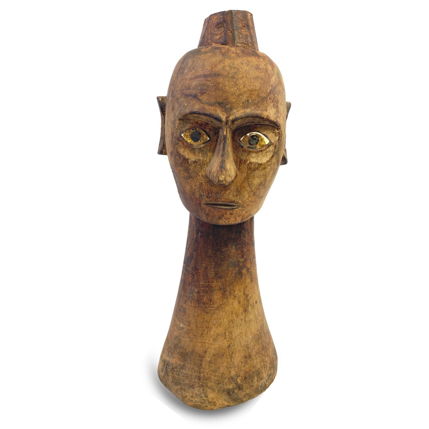 Indonesian Ancestor Figure Tribal Human Head Effigie Wood Carving, Tau Tau  Toraja Sulawesi Indonesia ,