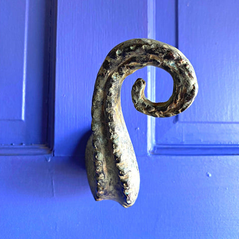 Octopus Tentacle Wall Hook handmade coat hook Bronze Green Verdigris Patina metal Nautical Home decor