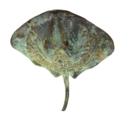 Skate Stingray  Mantaray Wall Hook handmade coat hook Bronze Green Verdigris Patina metal Nautical Home decor