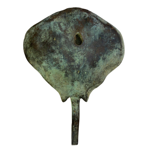 Skate Stingray  Mantaray Wall Hook handmade coat hook Bronze Green Verdigris Patina metal Nautical Home decor