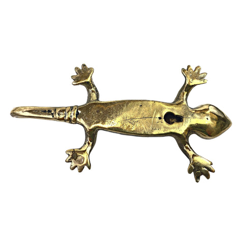 Gecko Wall Hook Lizard Embossed Lotus handmade solid brass coat hook gold  metal Home decor