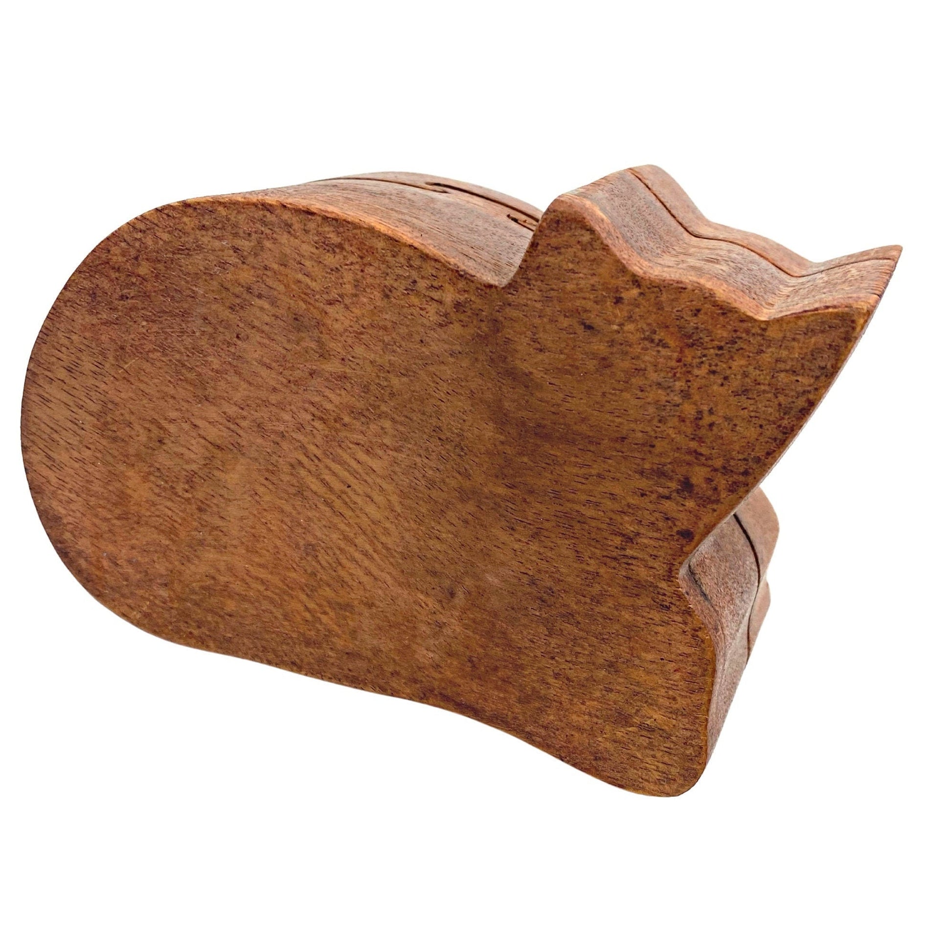 Cheshire Cat Kitty Trippy Cat Secret Puzzle Box Trinket Stash Box Hand Carved Wood jewelry gift box - Acadia World Traders
