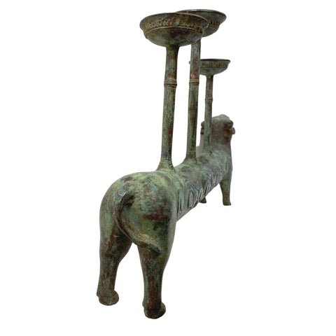 Bull Candelabra Statue Figure Cow Steer Handmade Lost wax cast bronze Metal candle holder Centerpiece Indonesian Folk Art