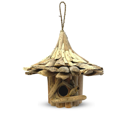 Rustic Bird House Driftwood Birdhouse Bird Cottage Garden Decor Yard Art Handcrafted Sustainable recycled Bali Yard Art