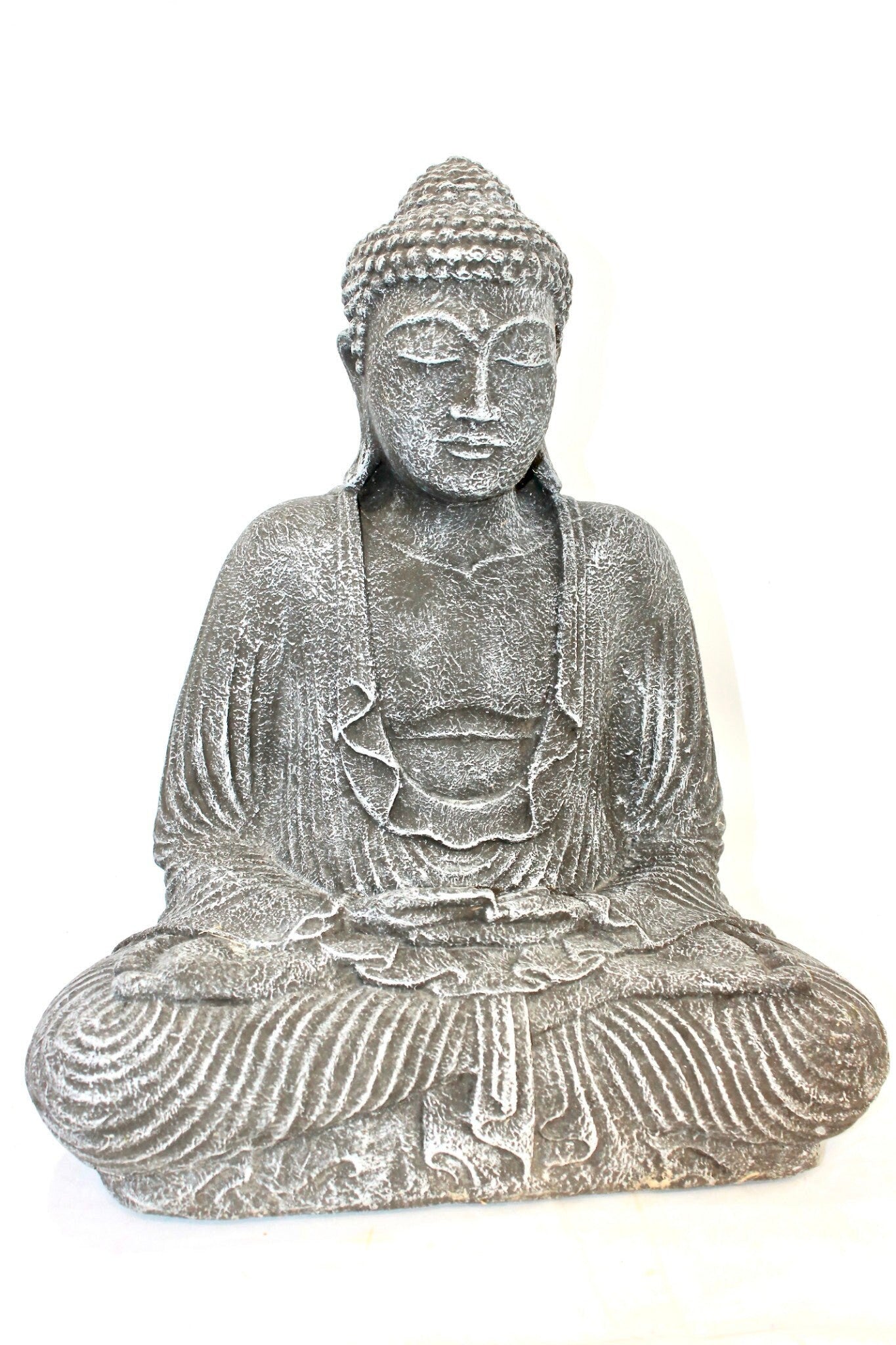 Dhyana Buddha Garden Statue Handmade cast lava stone Bali Yard Art - Acadia World Traders