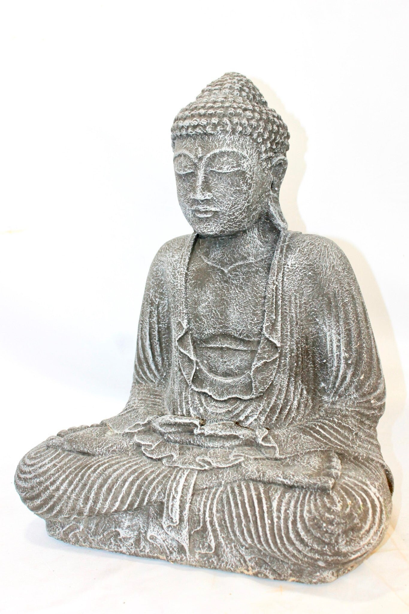 Dhyana Buddha Garden Statue Handmade cast lava stone Bali Yard Art - Acadia World Traders